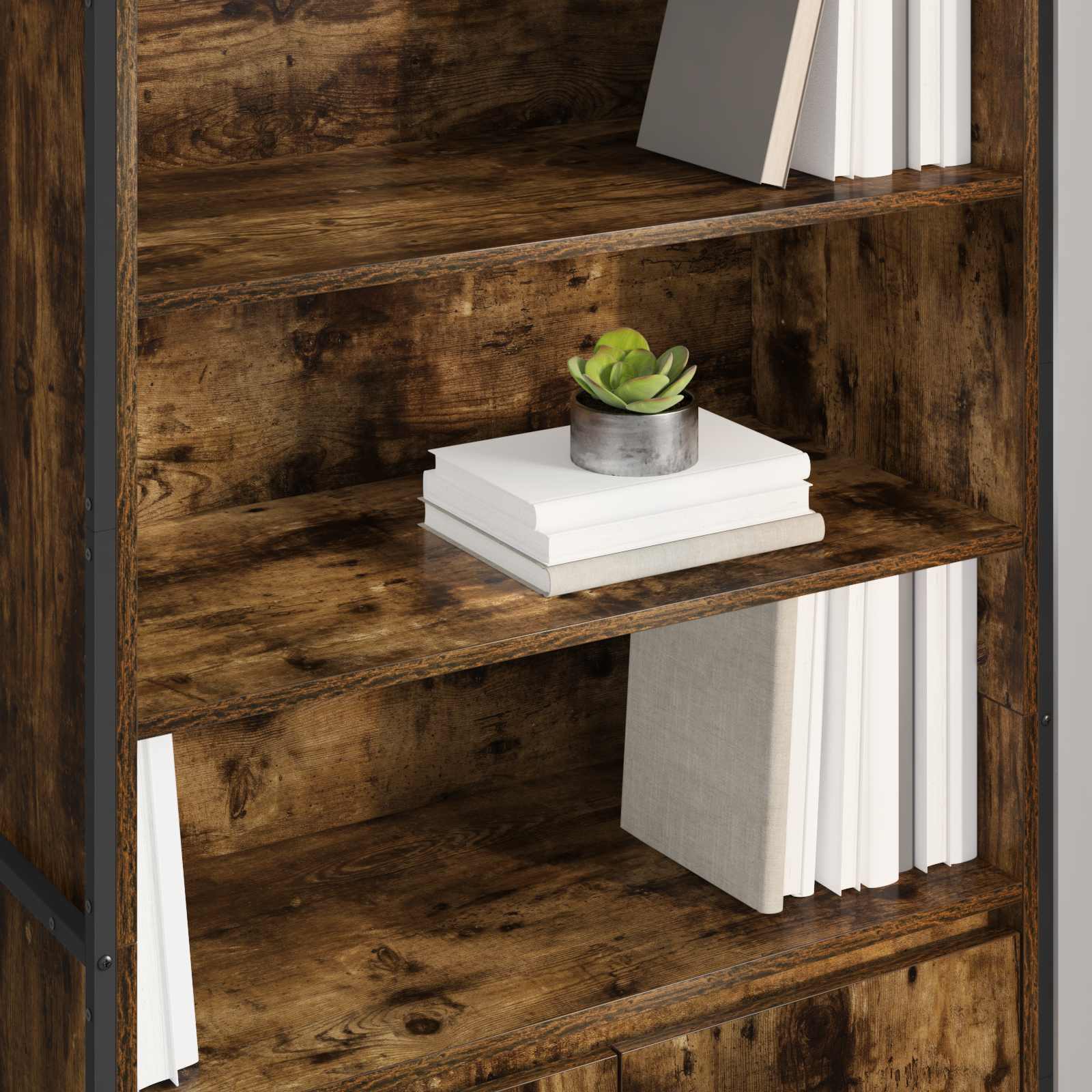 Høje Skabe 2 pcs Røget Eg 79 x 36 x 200 cm Konstrueret træ