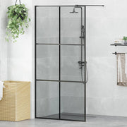 Walk-in brusevæg Sort 100 x 195 cm hærdet glas