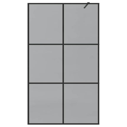 Walk-in brusevæg Sort 115 x 195 cm hærdet glas