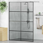 Walk-in brusevæg Sort 140 x 195 cm hærdet glas