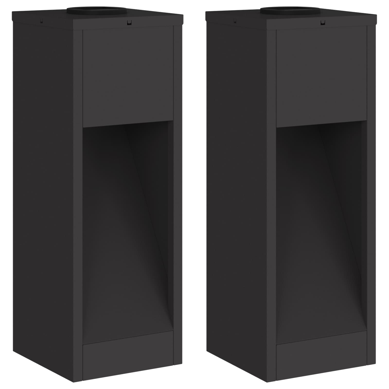 Solar Led Sti Lys 2 pcs Sort Koldvalset Stål