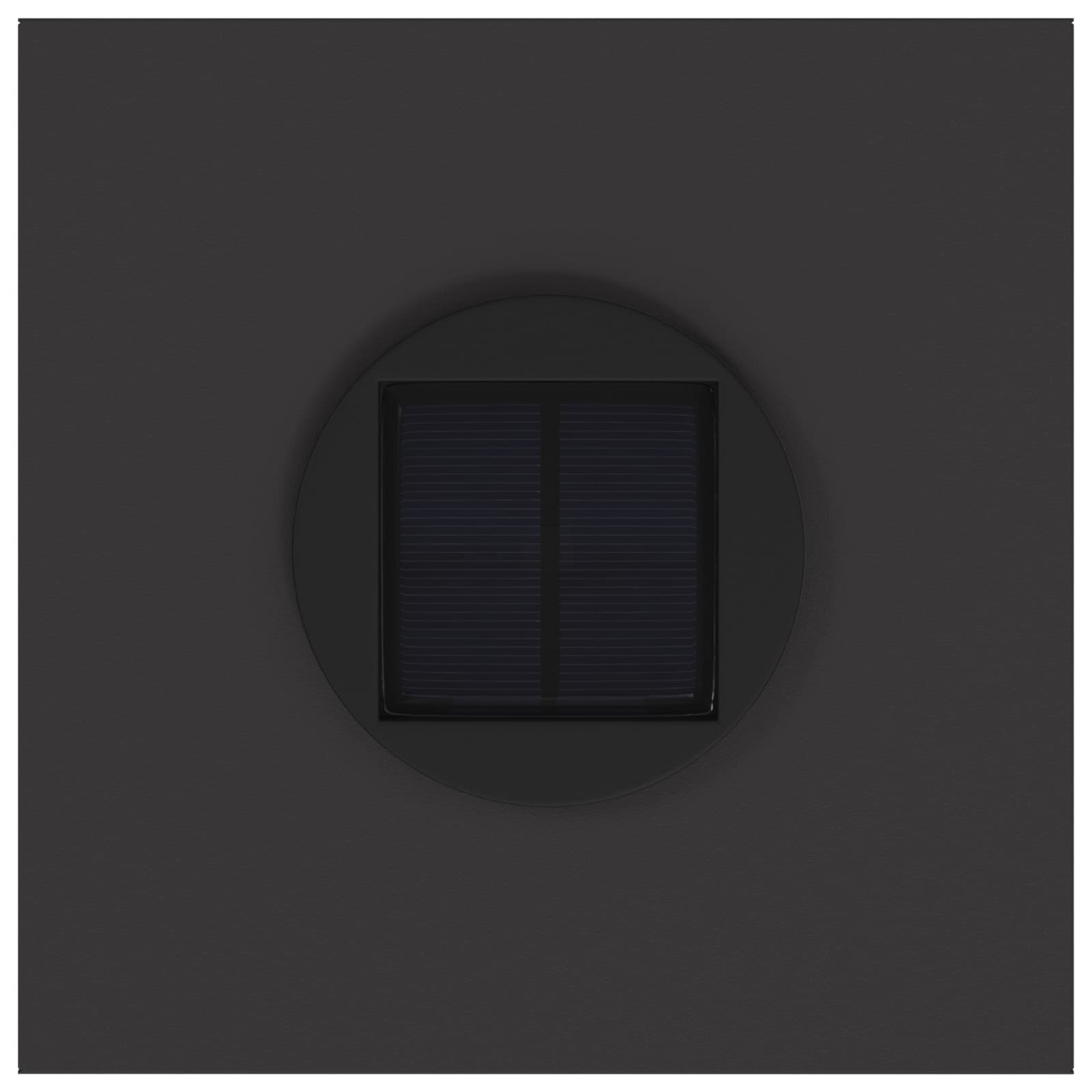 Solar Led Sti Lys 2 pcs Sort Koldvalset Stål