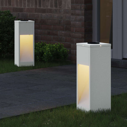 Solar Led Sti Lys 2 pcs Hvid Koldvalset Stål