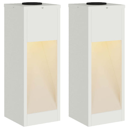 Solar Led Sti Lys 2 pcs Hvid Koldvalset Stål