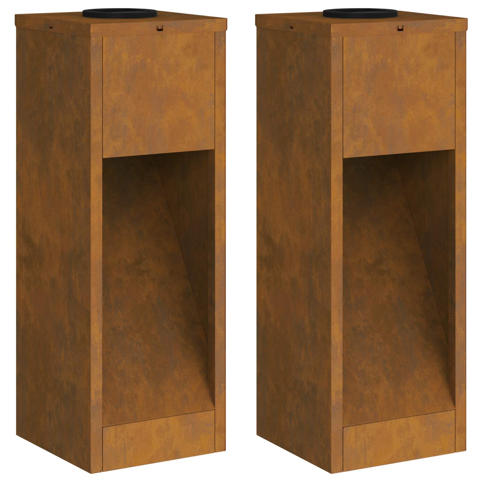 Solar Led Sti Lys med batteridrevne lys 2 pcs Bronze Cortenstål