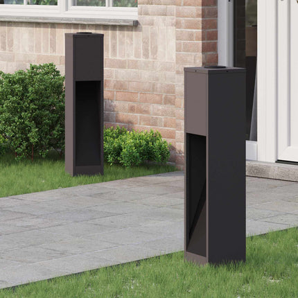 Solar Led Sti Lys 2 pcs Sort Koldvalset Stål