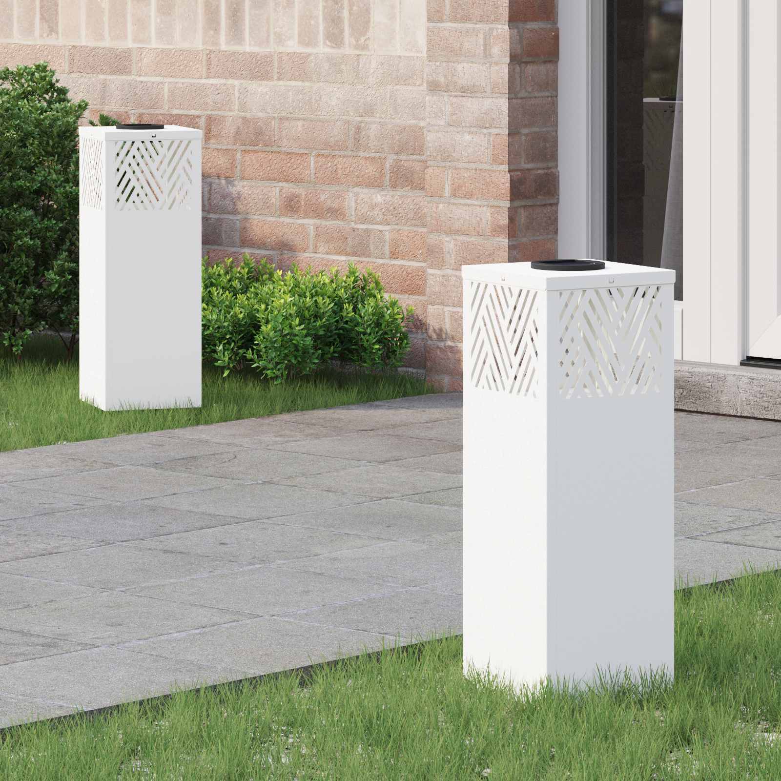 Solar LED sti lys 2 pcs Hvid Koldvalset Stål