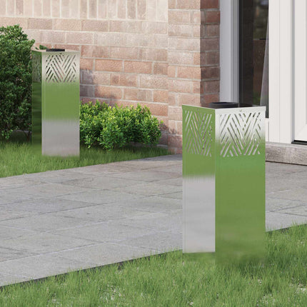 Solar LED sti lys 2 pcs Sølv Rustfrit stål