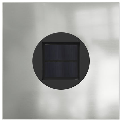 Solar LED sti lys med batteridrevne lys 2 pcs Sølv Galvaniseret