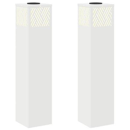 Solar LED sti lys 2 pcs Hvid Koldvalset Stål
