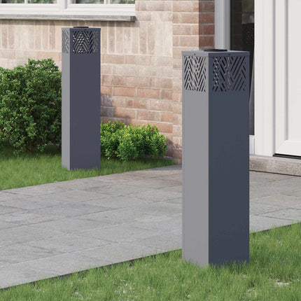 Solar LED sti lys 2 pcs Antracit Koldvalset Stål
