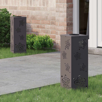 Solar LED sti lys 2 pcs Sort Koldvalset Stål