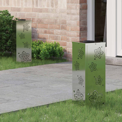 Solar LED sti lys 2 pcs Sølv Galvaniseret Stål