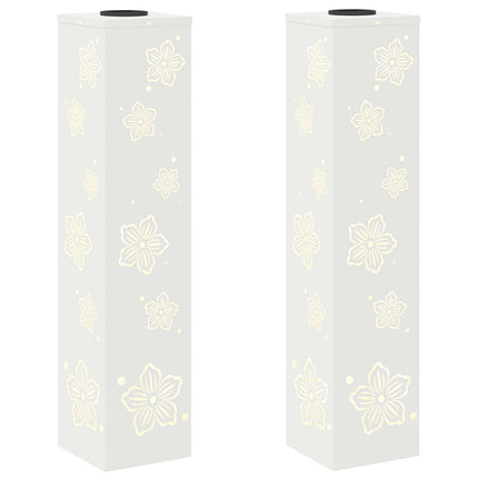 Solar LED sti lys 2 pcs Hvid Koldvalset Stål