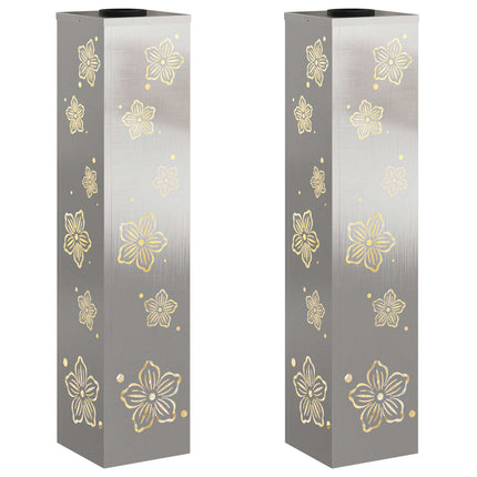 Solar LED sti lys 2 pcs Sølv Rustfrit stål