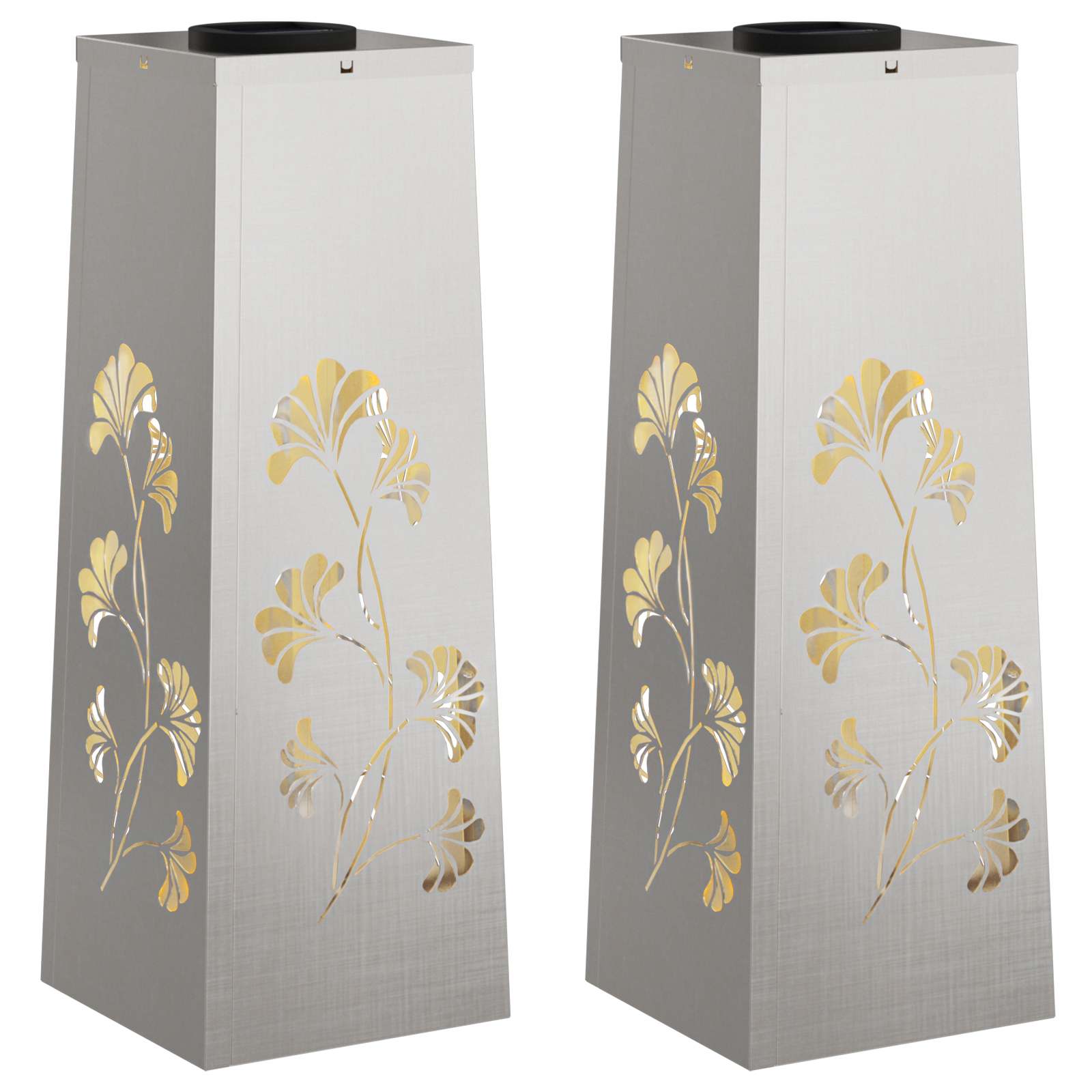 Solar LED sti lys 2 pcs Sølv Rustfrit stål