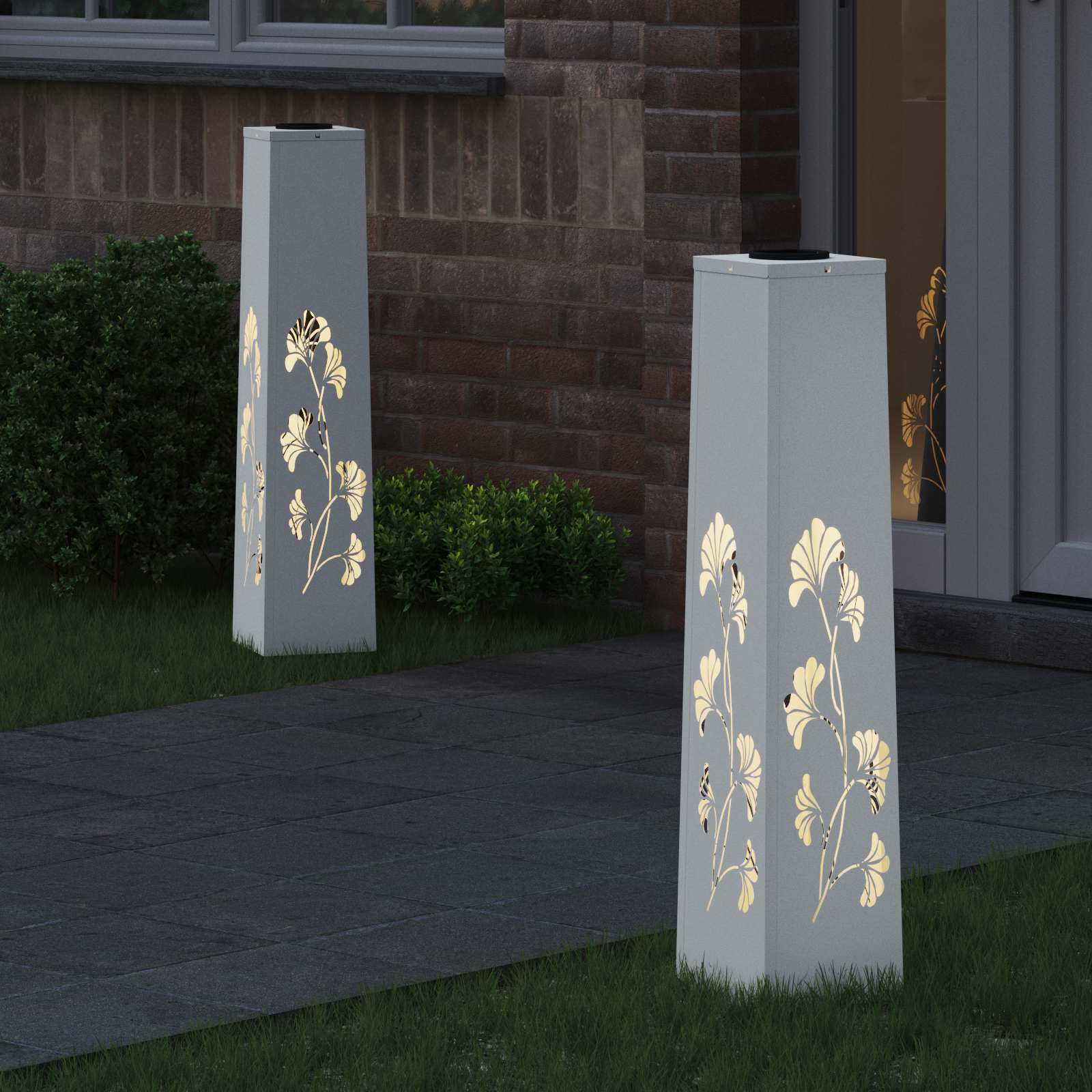 Solar LED sti lys 2 pcs Hvid Koldvalset Stål