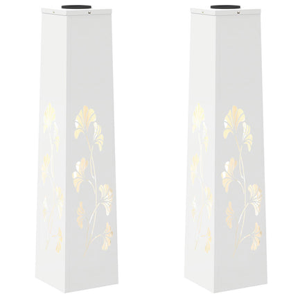 Solar LED sti lys 2 pcs Hvid Koldvalset Stål