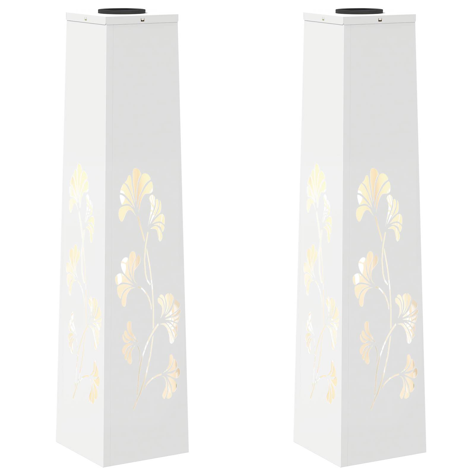 Solar LED sti lys 2 pcs Hvid Koldvalset Stål