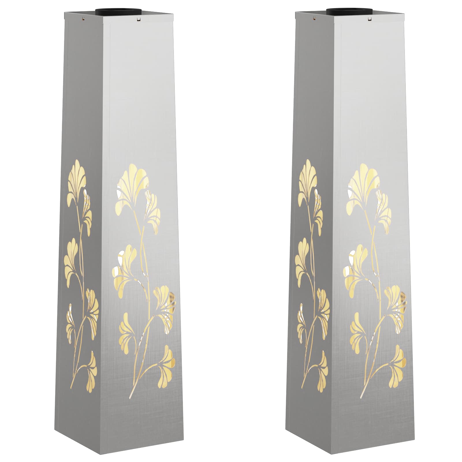 Solar LED sti lys 2 pcs Sølv Rustfrit stål