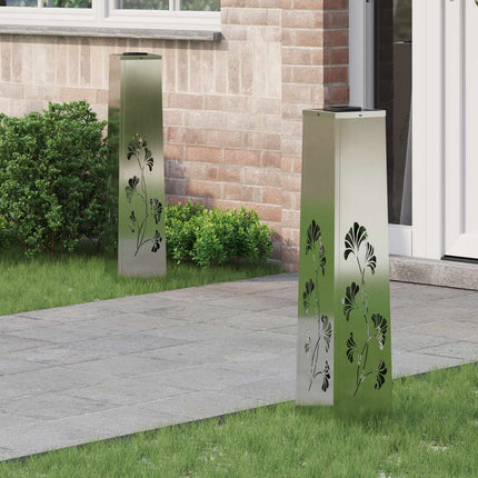 Solar LED sti lys 2 pcs Sølv Galvaniseret Stål