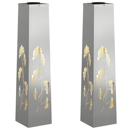 Solar LED sti lys 2 pcs Sølv Galvaniseret Stål