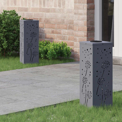 Solar LED sti lys 2 pcs Antracit Koldvalset Stål