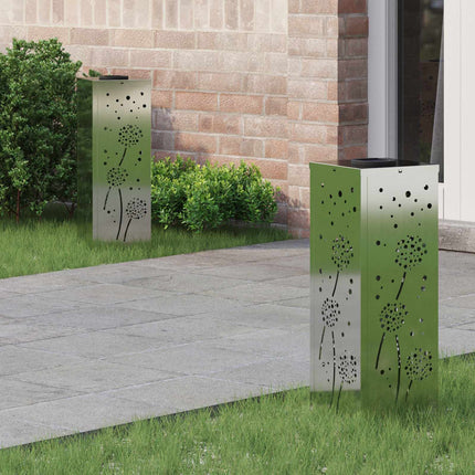 Solar LED sti lys 2 pcs Sølv Galvaniseret Stål