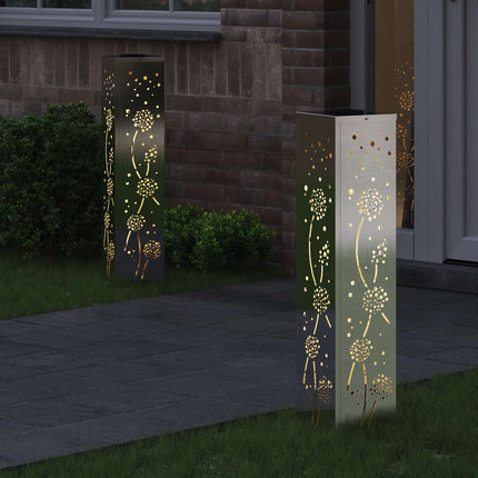 Solar LED sti lys 2 stk. Varm hvid 18 x 18 x 80 cm