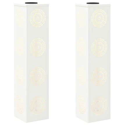 Solar LED sti lys 2 pcs Hvid Koldvalset Stål