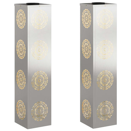 Solar LED sti lys 2 pcs Sølv Rustfrit stål