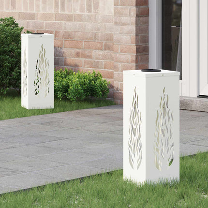 Solar LED sti lys 2 pcs Hvid Koldvalset Stål