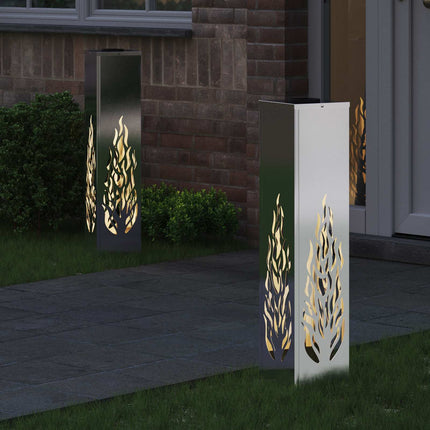 Solar LED sti lys 2 pcs Sølv Rustfrit stål