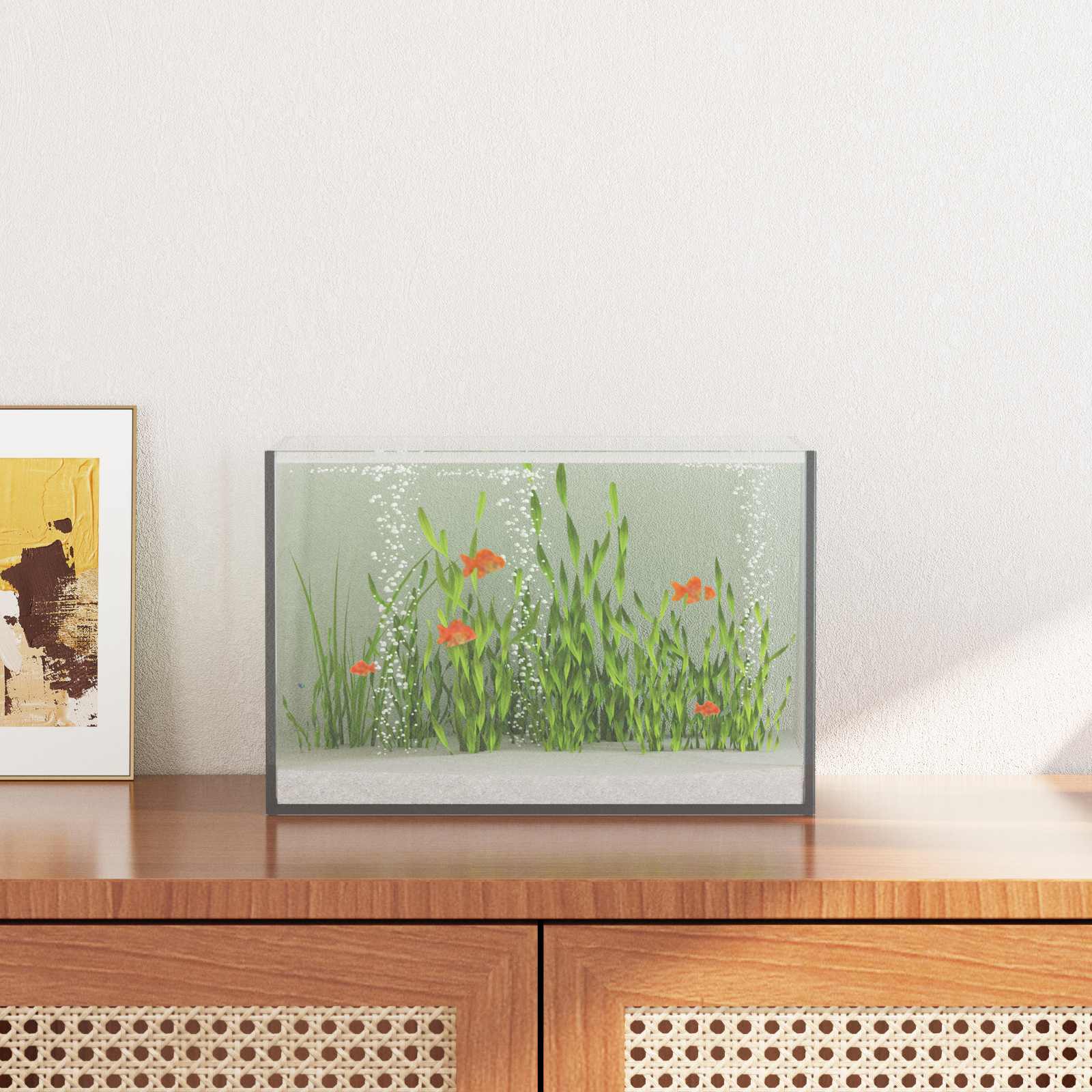 Akvarium med opbevaring Transparent 30 x 20 x 20 cm Glas billede