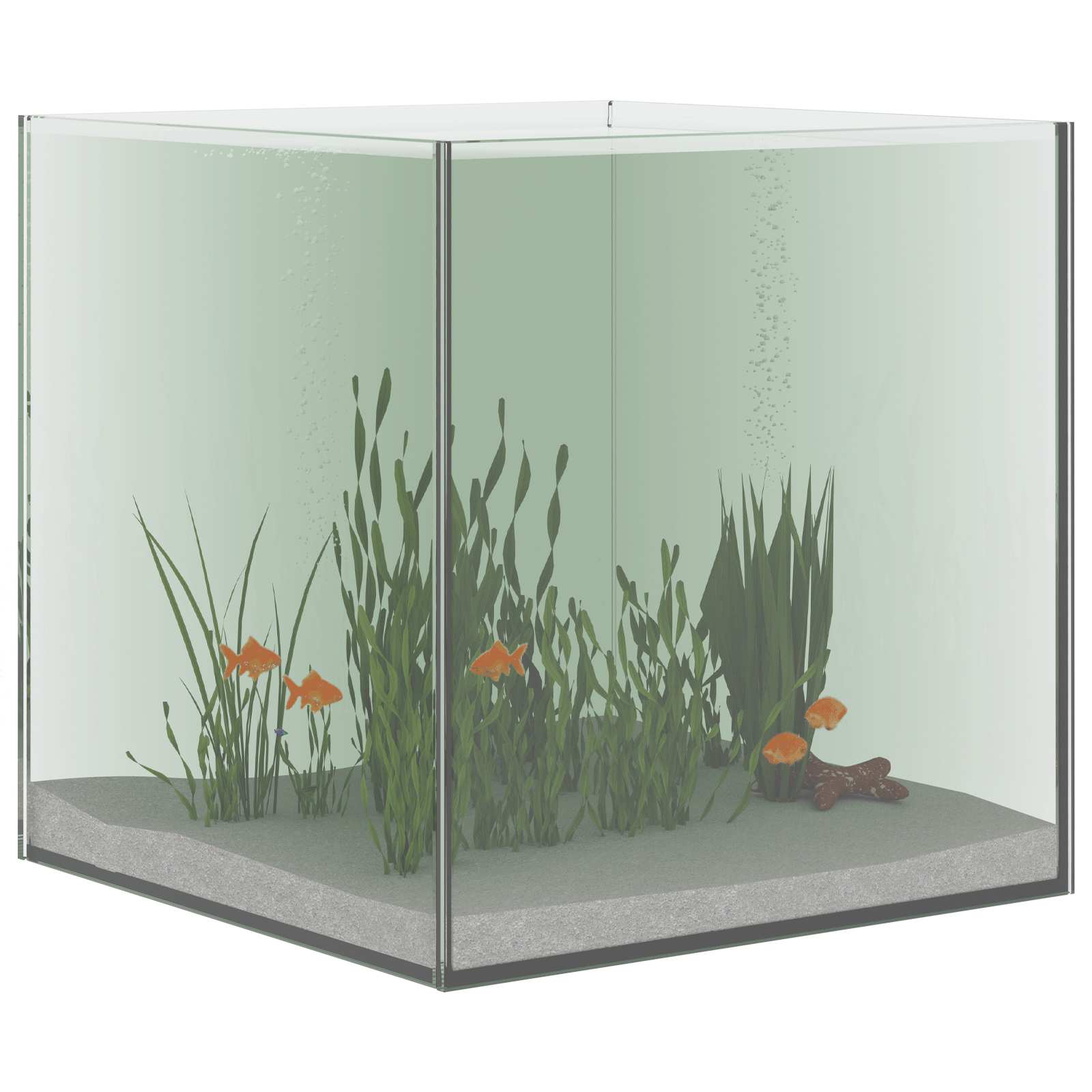 Akvarium med opbevaring Transparent 30 x 30 x 30 cm Glas