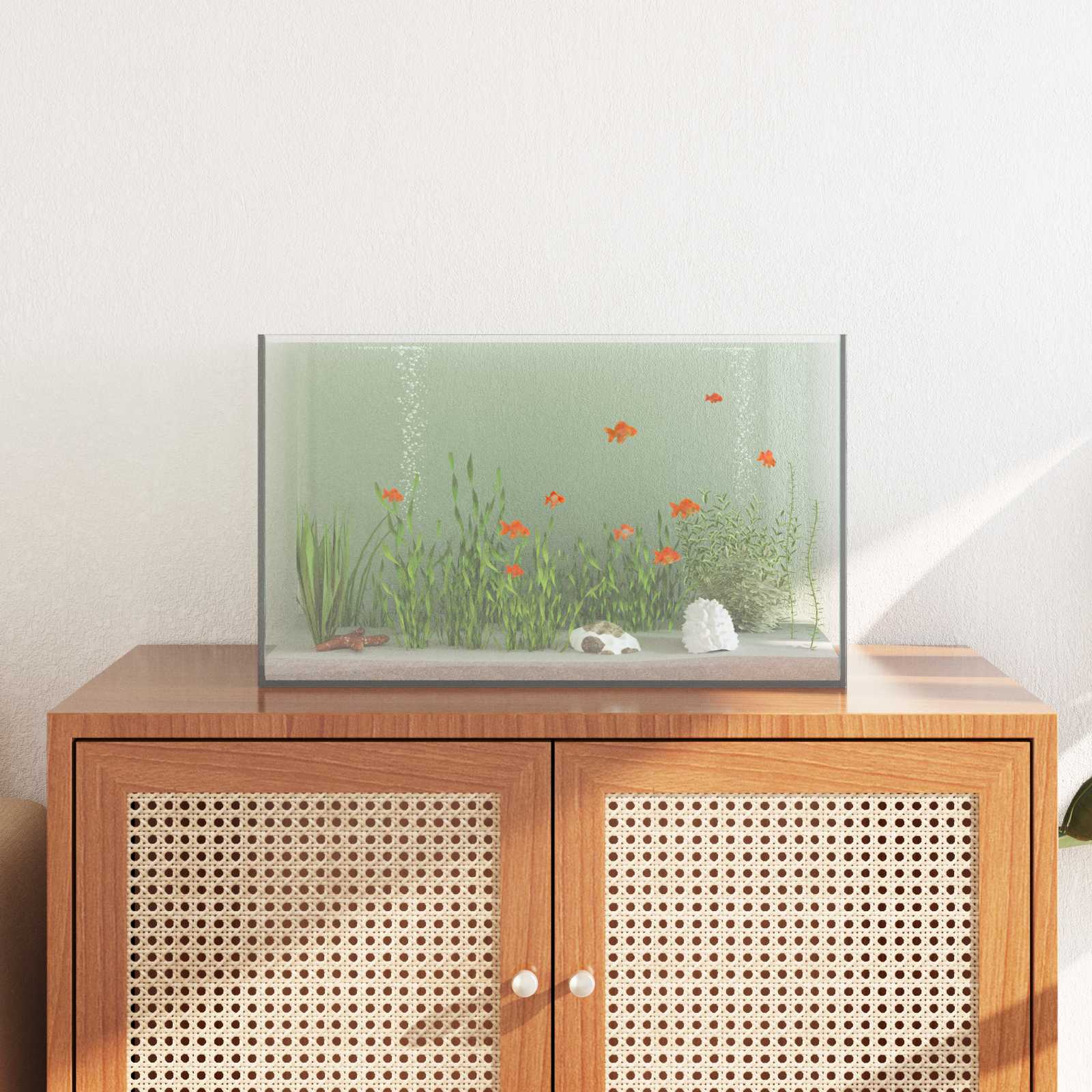 Akvarium med opbevaring Transparent 50 x 30 x 30 cm Glas billede