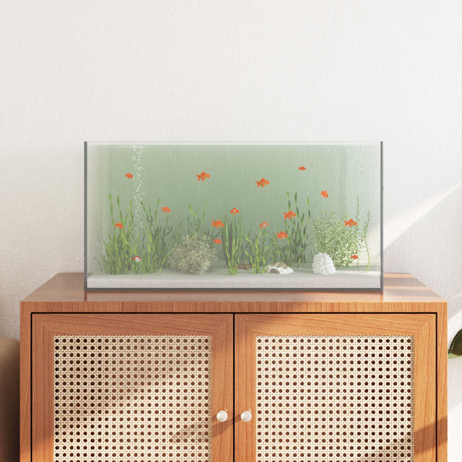 Akvarium med opbevaring Transparent 60 x 30 x 30 cm Glas billede
