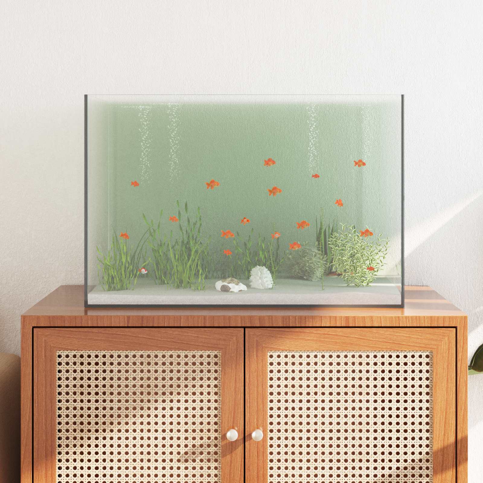 Akvarium med opbevaring Transparent 60 x 35 x 40 cm Glas