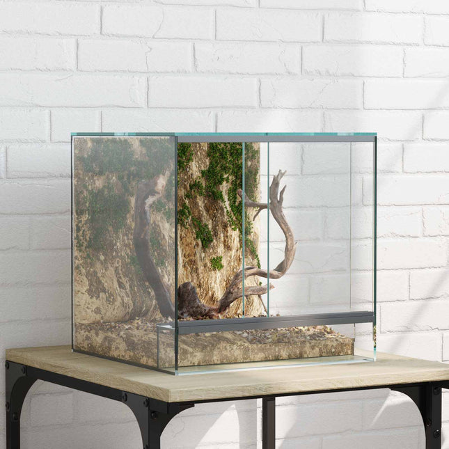 Terrarium med opbevaring Transparent 30 x 30 x 30 cm Glas