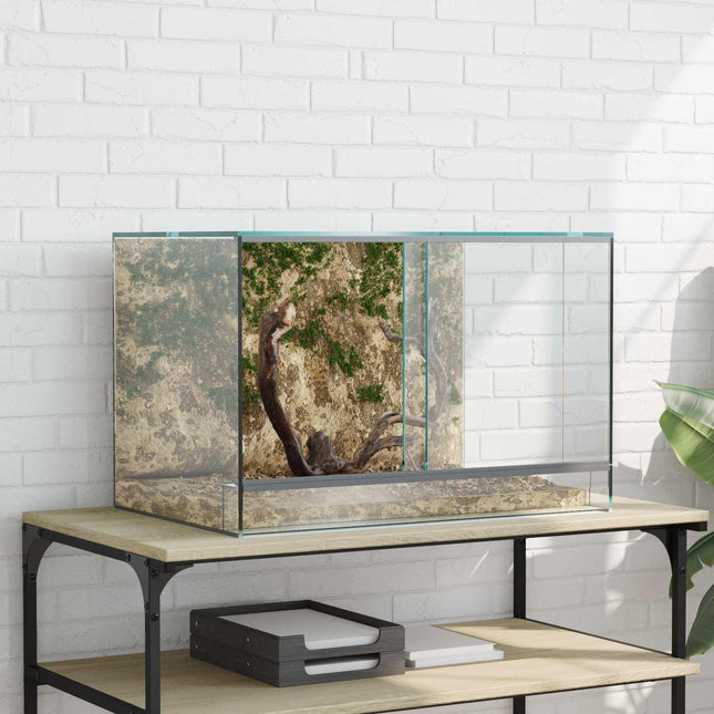 Terrarium med opbevaring Transparent 60 x 40 x 40 cm Glas
