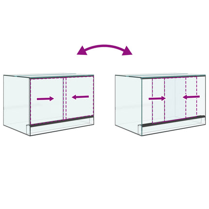 Terrarium med opbevaring Transparent 60 x 40 x 40 cm Glas