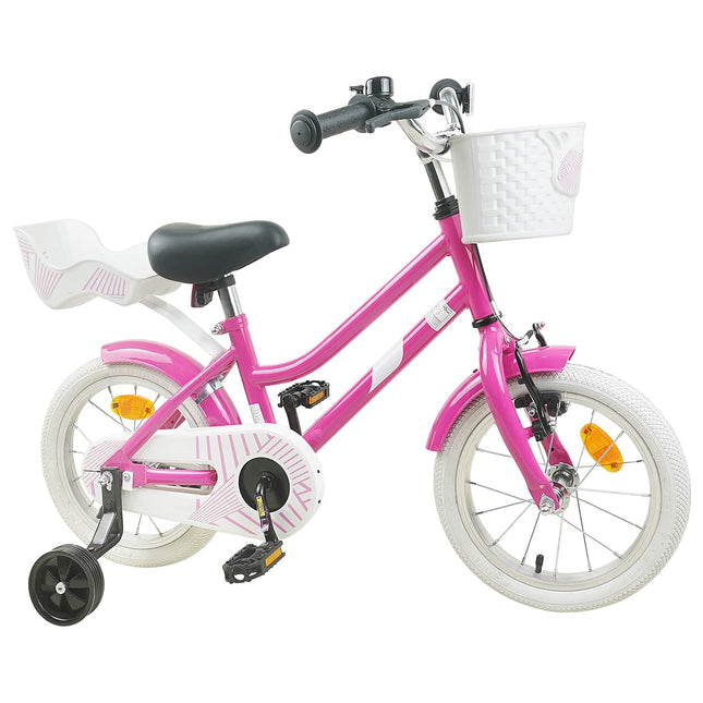 Børnecykel 14 tommer anbefalet til 3-5 år gammel Mørk pink