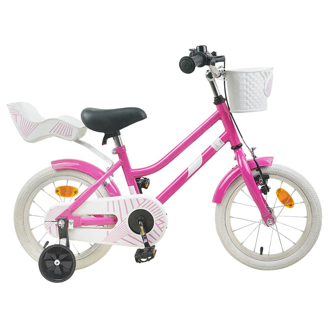 Børnecykel 14 tommer anbefalet til 3-5 år gammel Mørk pink