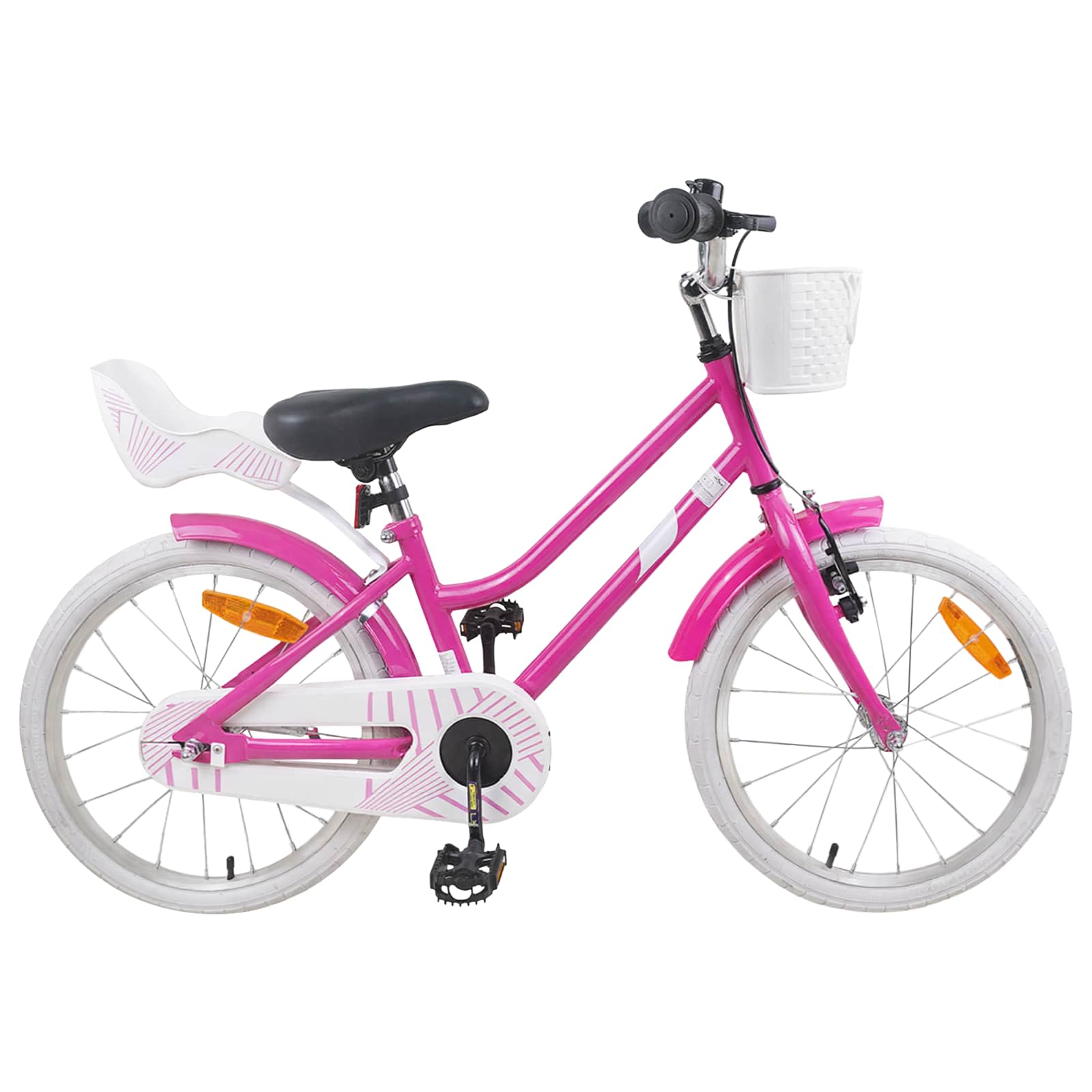 Børnecykel 18 tommer til 5-7 år gammel Mørk pink