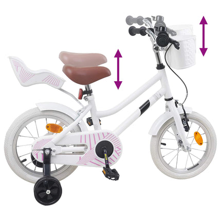 Børnecykel 14 tommer anbefalet til 3-5 år gammel Hvid