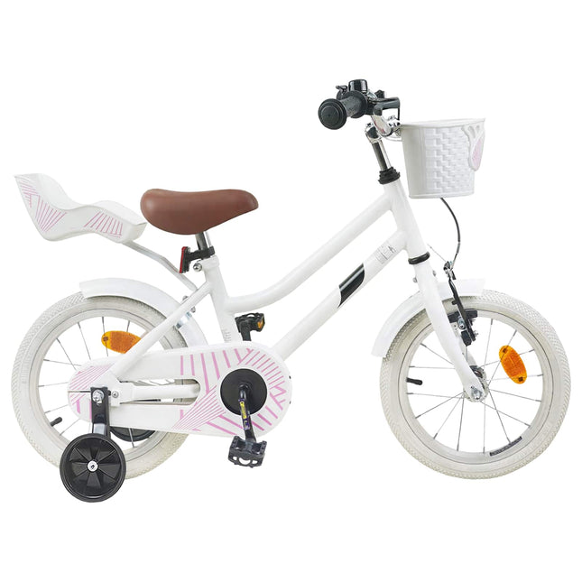 Børnecykel 14 tommer anbefalet til 3-5 år gammel Hvid