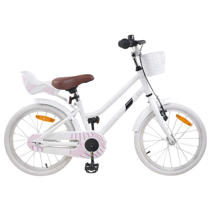 Børnecykel 18 tommer til 5-7 år gammel Hvid