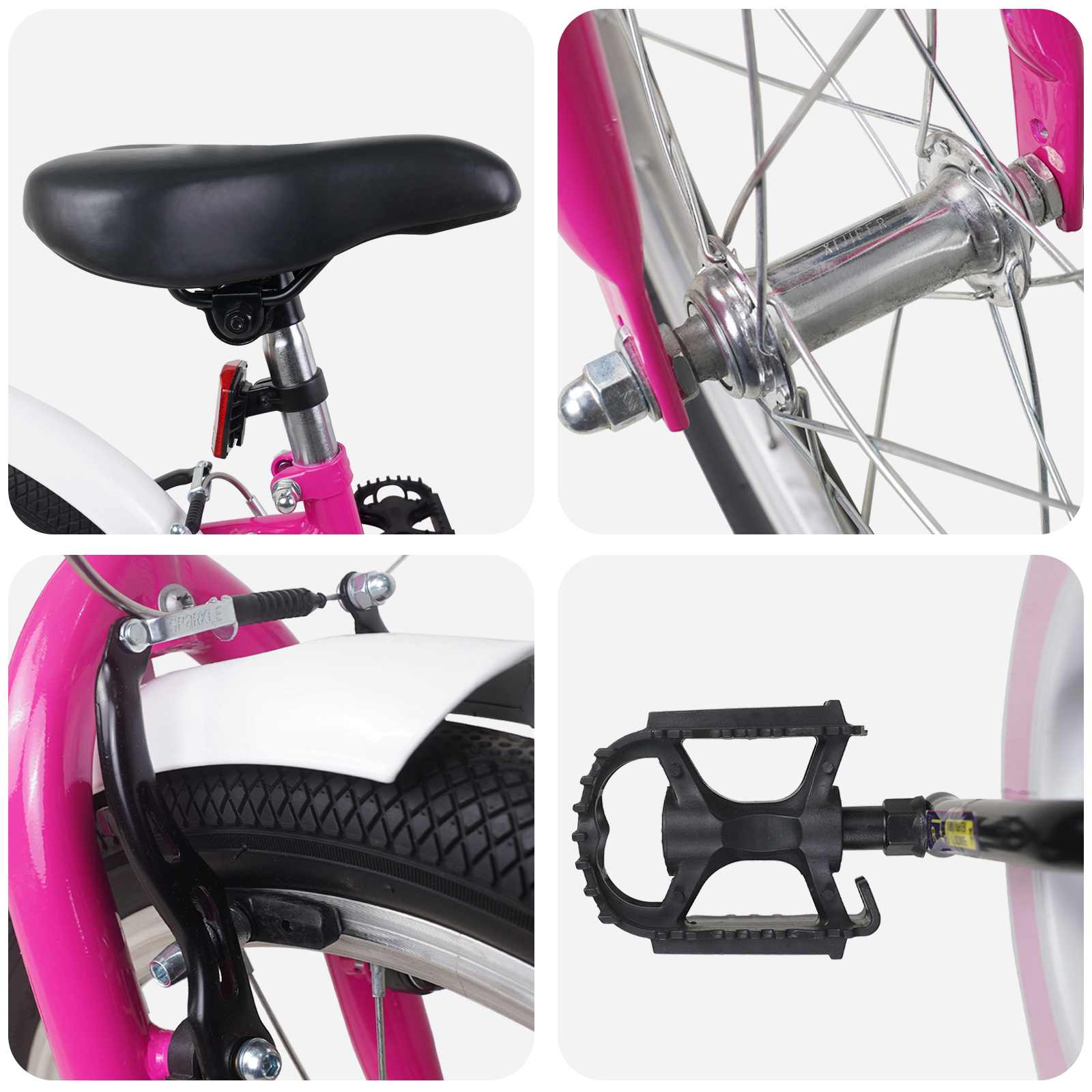 Børnecykel 24 tommer til 8-12 år Pink Hvid