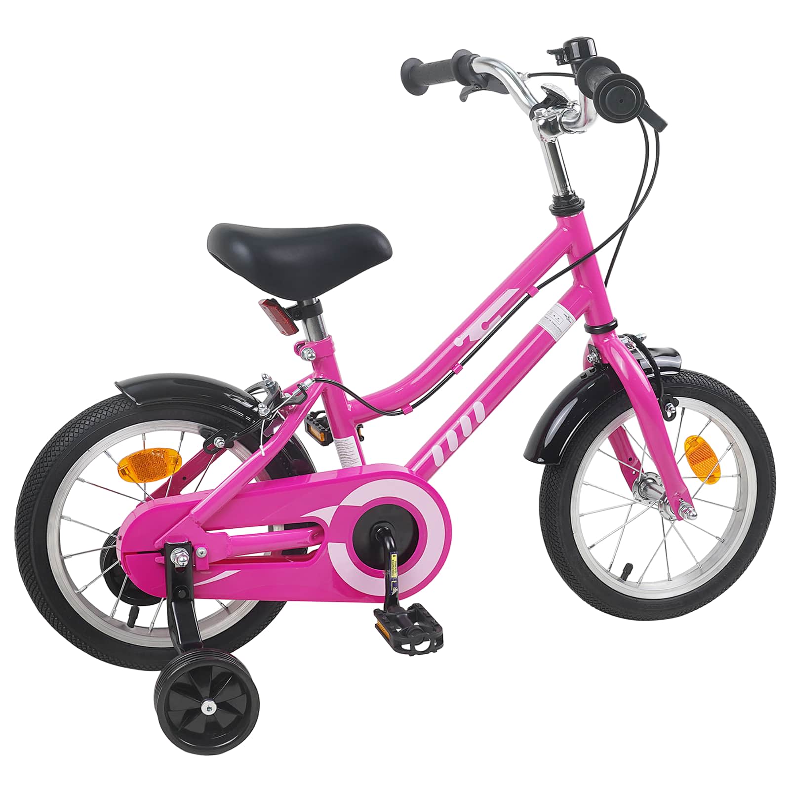 Børnecykel 14 tommer anbefalet til 3-5 år gammel Pink Sort