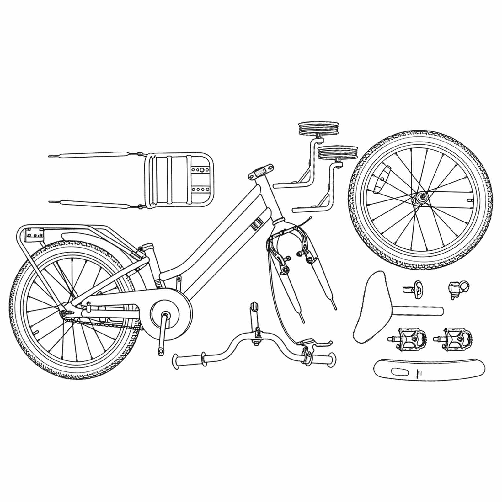 Børnecykel 12 tommer til 2-4 år gamle Sort